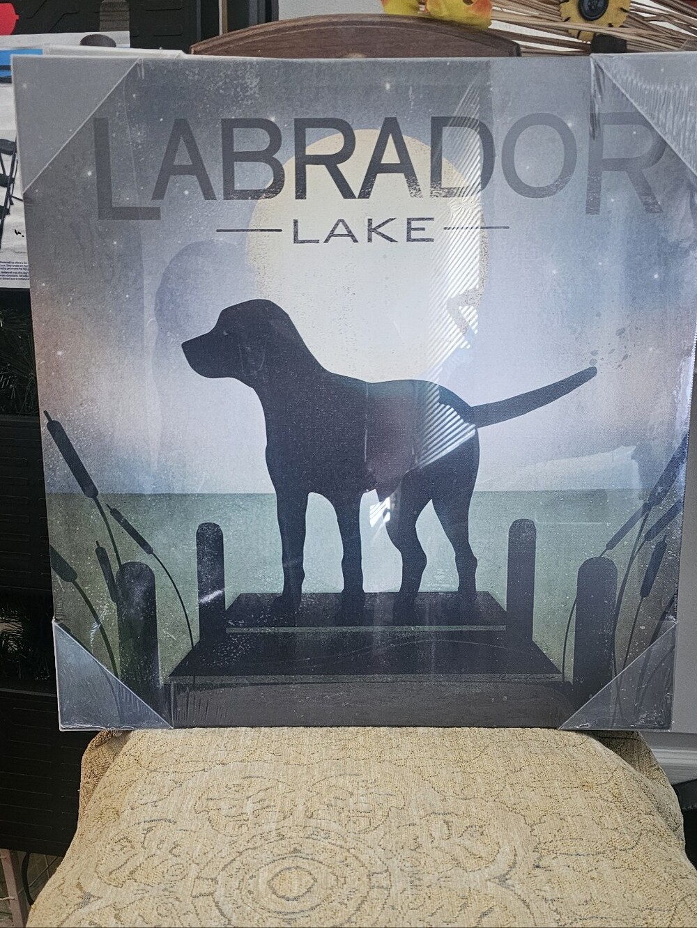 Labrador Lake Silhouette Art Print - Black & Teal